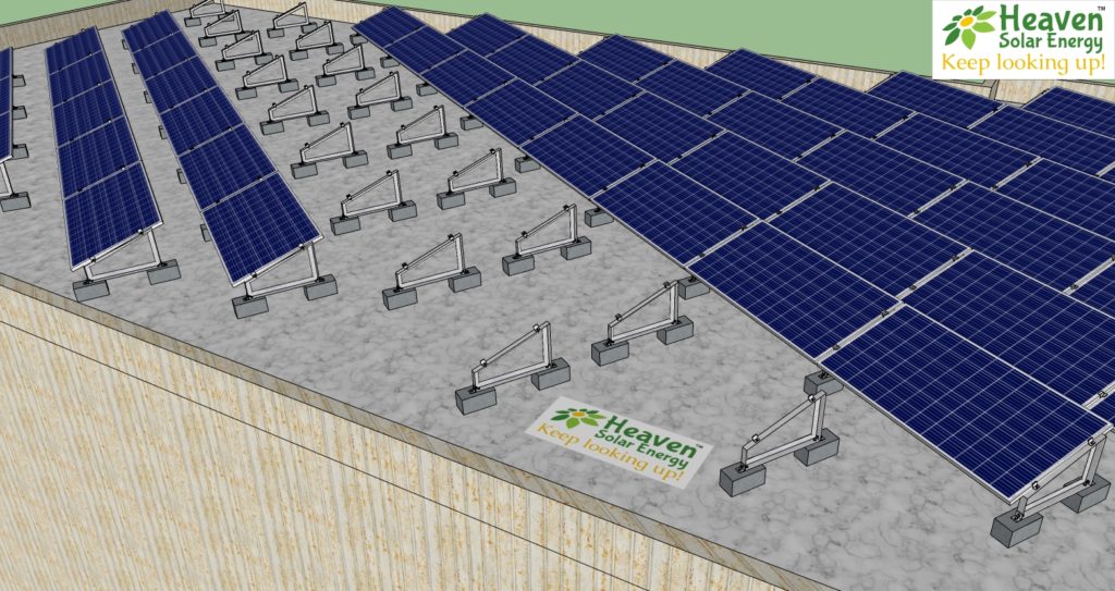 distance between two raw of solar panels.