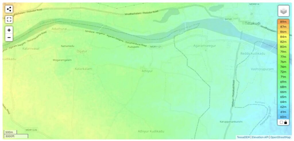 Digital Elevation Model Map